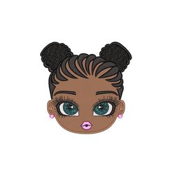 black girl embroidery design, 4 sizes, instant download
