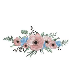flower machine embroidery design, 3 sizes, instant download