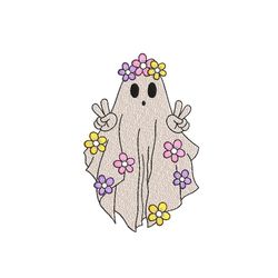 cute ghost embroidery design, spooky season embroidery design, halloween machine embroidery file, 3 sizes, instant downl