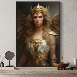 nike greek goddess poster or canvas - goddess of victory and triumph - mythology painting framed or unframed ready to ha