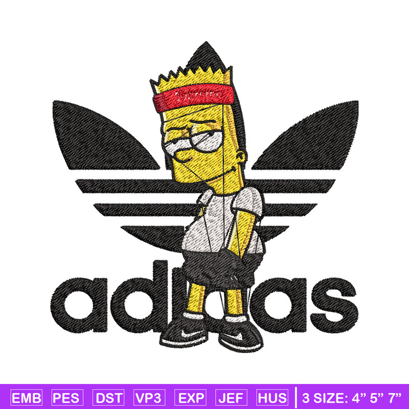 Bart adidas Embroidery Design, Adidas Embroidery, Embroidery File, Brand Embroidery, Logo shirt, Digital download.jpg