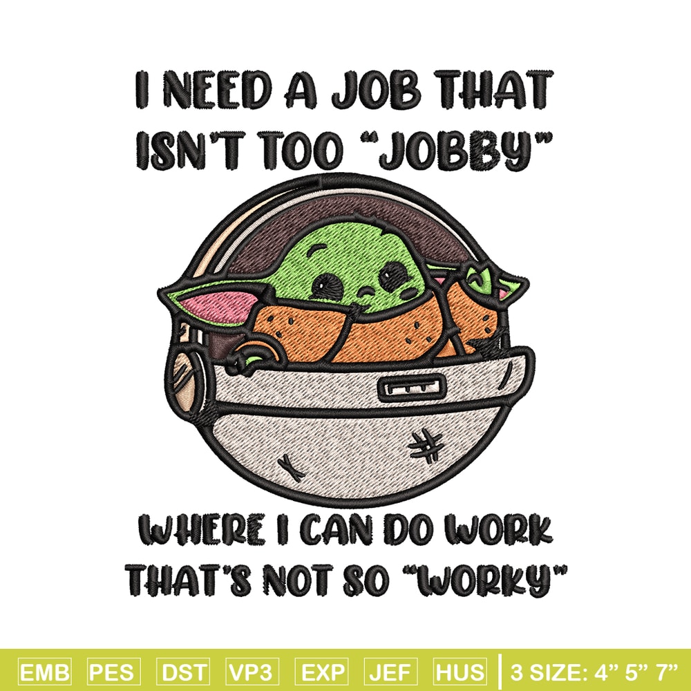 Baby yoda Embroidery design, Baby yoda Embroidery, cartoon design, Embroidery File, cartoon shirt, Digital download..jpg