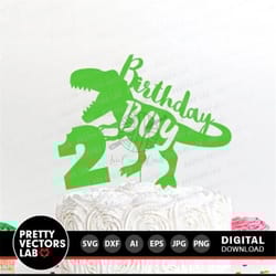 dinosaur birthday boy svg, two rex svg, cake topper svg, 2nd birthday party svg dxf eps png, kids cut files, funny t-rex