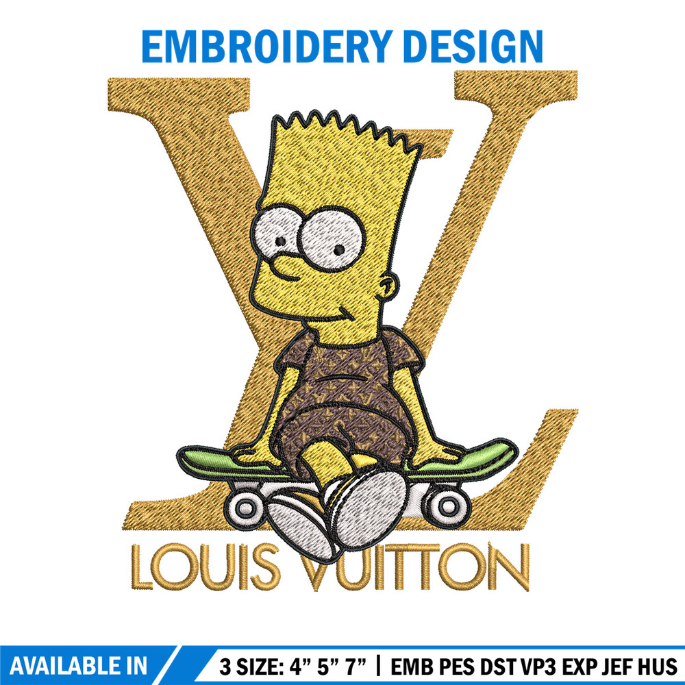 Bart simpson lv Embroidery Design, LV Embroidery, Embroidery File, Logo shirt, Sport Embroidery, Digital download.jpg