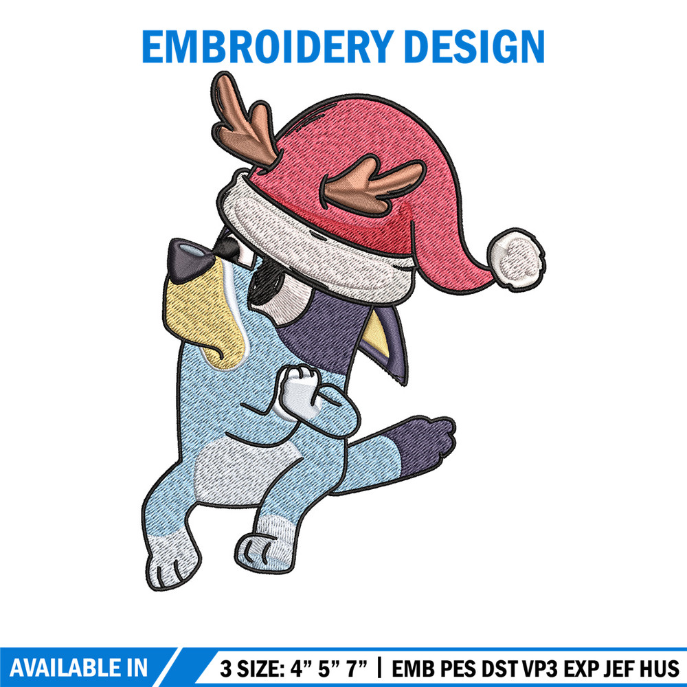 Bluey chrismas Embroidery Design, Bluey Embroidery, Embroidery File, Brand Embroidery, Logo shirt, Digital download.jpg