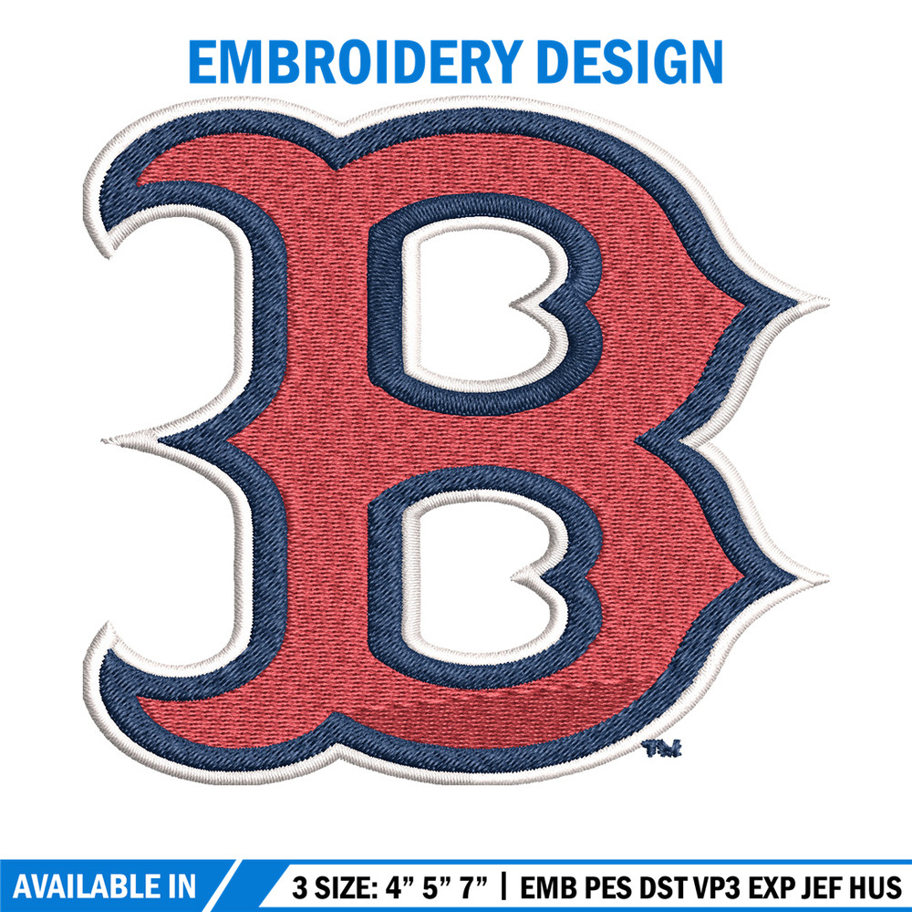 Boston Red Sox Embroidery Design, Logo Embroidery, MLB Embroidery, Embroidery File, Logo shirt, Digital download.jpg