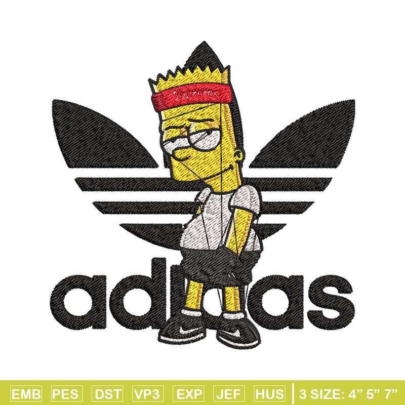 Bart adidas Embroidery Design, Adidas Embroidery, Embroidery File, Brand Embroidery, Logo shirt, Digital download.jpg