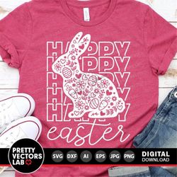 happy easter svg, bunny svg, easter cut files, bunny svg, dxf, eps, png, rabbit clipart, farmhouse sign svg, sublimation