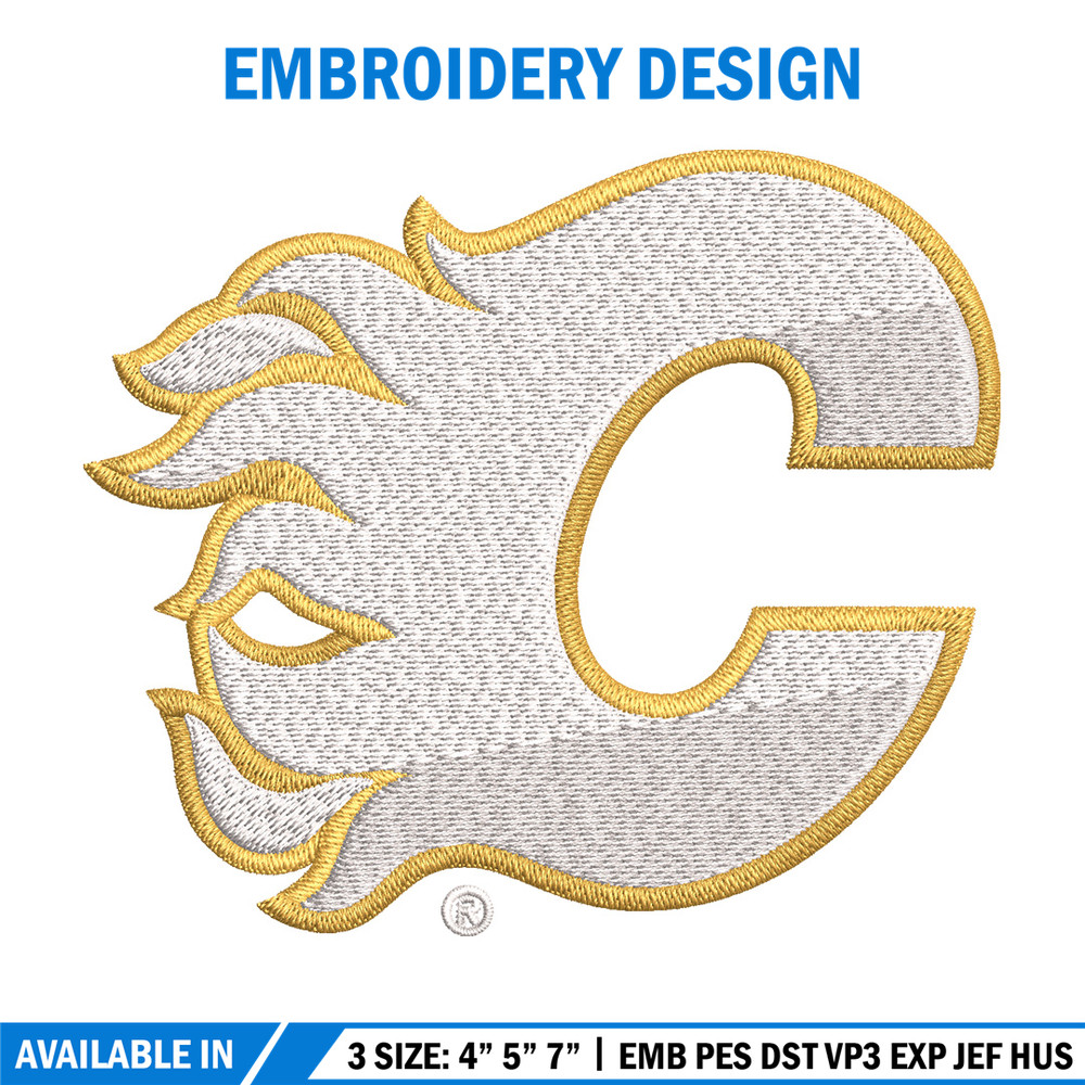 Calgary Flames Embroidery Design, Logo Embroidery, NHL Embroidery, Embroidery File, Logo shirt, Digital download.jpg