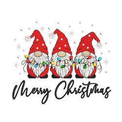 merry christmas gnomes embroidery design, christmas gnomies embroidery file, 5 sizes, instant download