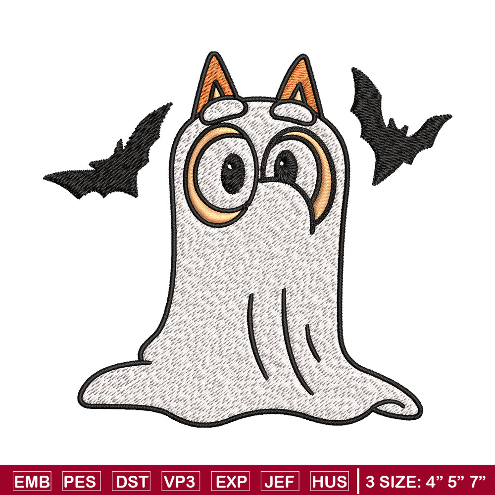 Bingo Ghost Halloween Embroidery design, Halloween Embroidery, cartoon design, Embroidery File, Digital download..jpg