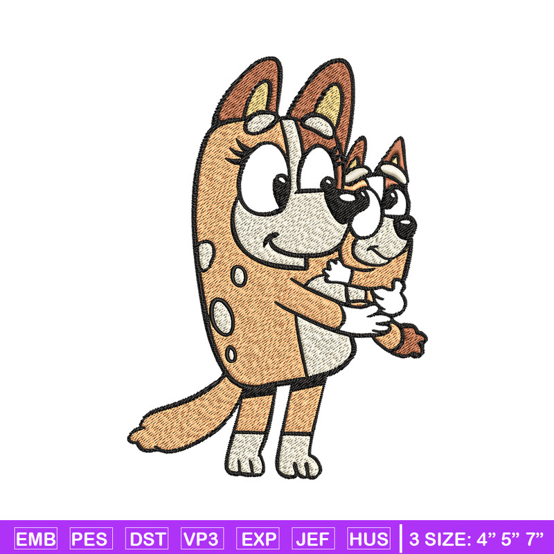 Bingo and her Mum Embroidery, Bluey Embroidery, Embroidery File, cartoon shirt, cartoon design, Digital download..jpg