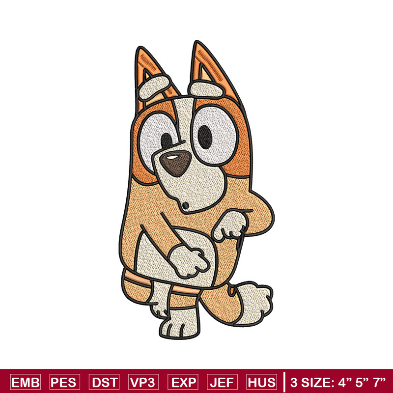 Bingo Heeler Embroidery, Bluey cartoon Embroidery, Embroidery File, cartoon design, cartoon shirt, Digital download..jpg