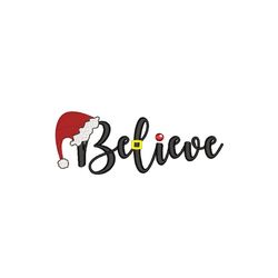 believe in santa embroidery design,  christmas embroidery design, 4 sizes, instant download