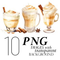 Watercolor Eggnog Clipart Transparent Png, Christmas Cocktail Clipart Png, Mixed Drink Clipart, Christmas Drinks Clipart