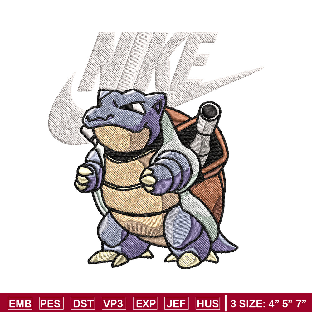 Blastoise Pokemon Nike Embroidery design, Pokemon Embroidery, Nike design, Embroidery file, Instant download..jpg
