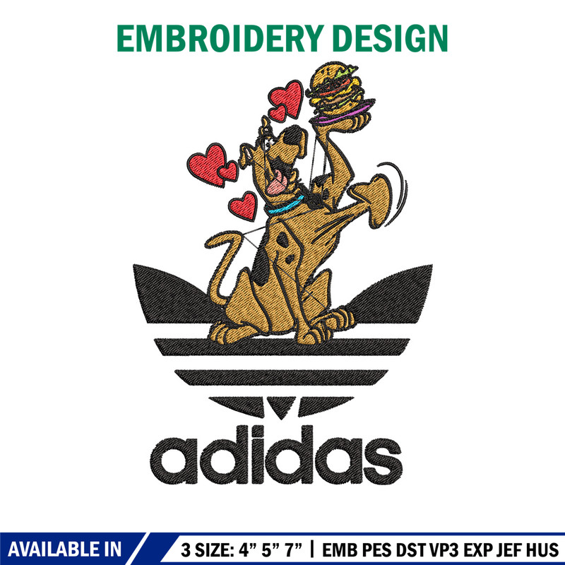 Dog love adidas Embroidery Design, Adidas Embroidery, Embroidery File, Brand Embroidery, Logo shirt, Digital download.jpg