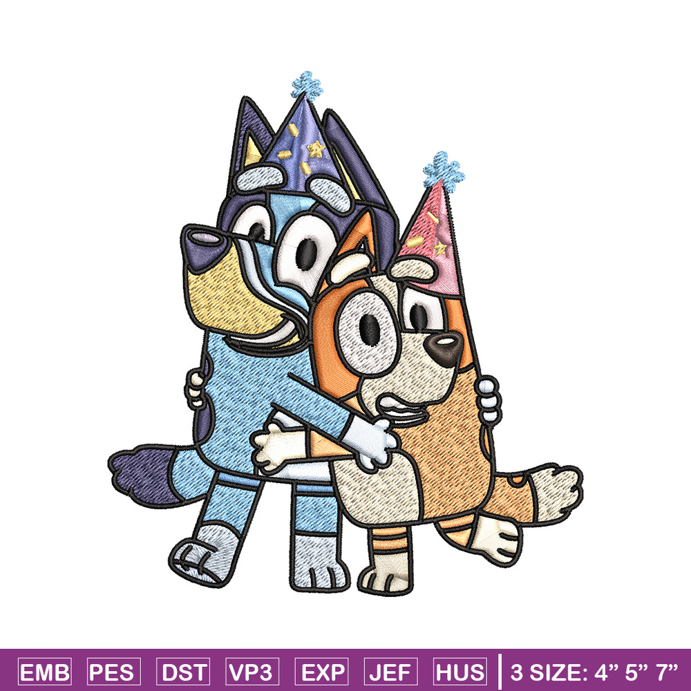 Bluey And Bingo Happy birthday Embroidery, Cartoon Embroidery, Disney Embroidery, Embroidery File, digital download..jpg