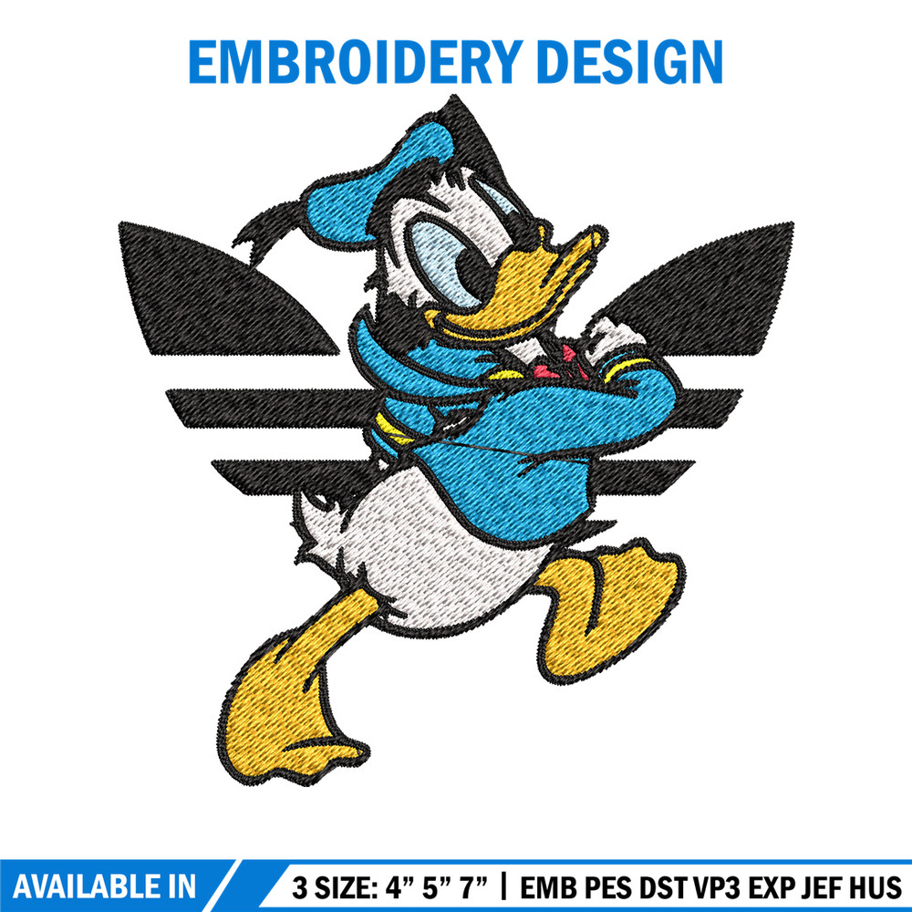 Duck cartoon adidas Embroidery Design, Adidas Embroidery, Brand Embroidery, Embroidery File, Logo shirt,Digital download.jpg