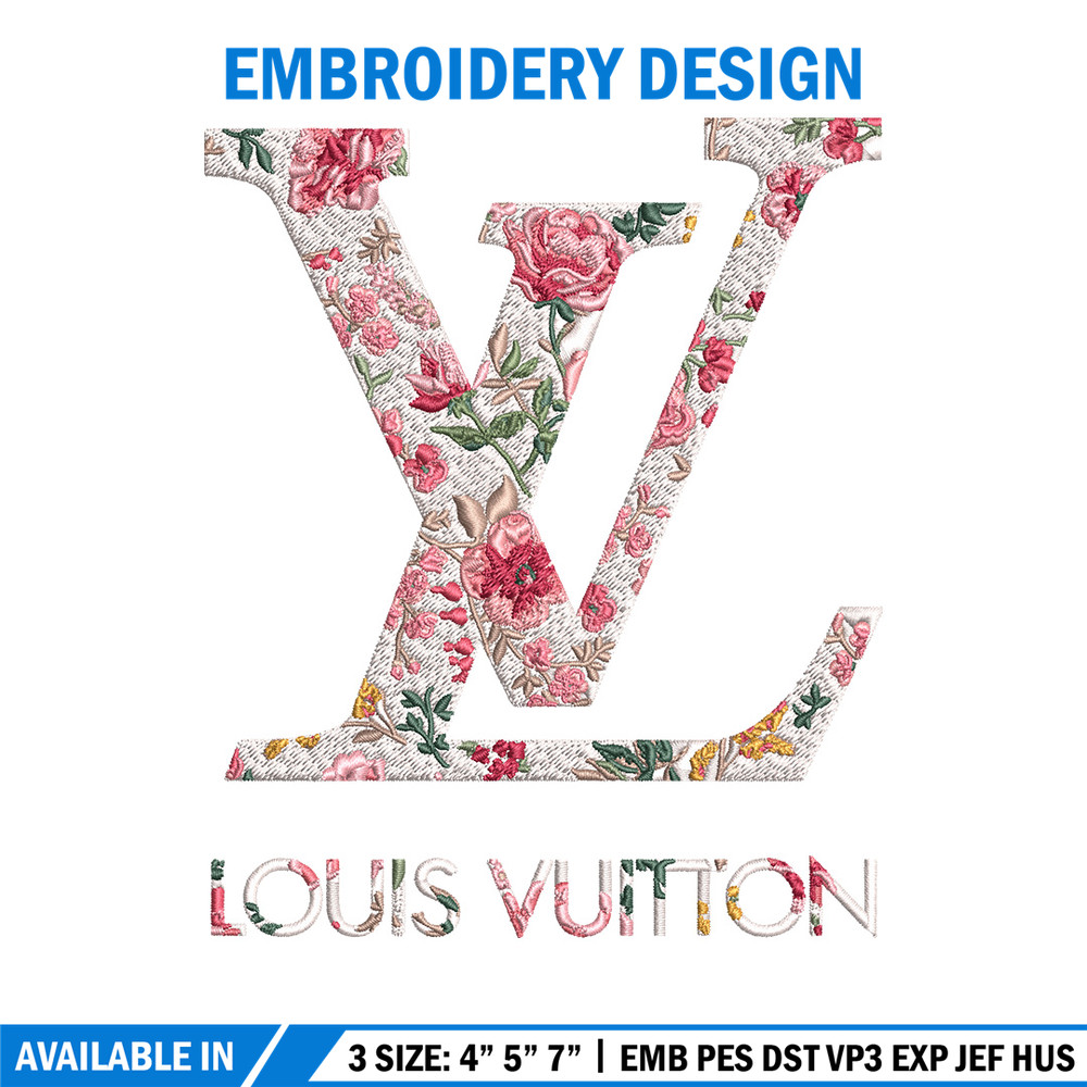 Flower louis vuitton Embroidery Design, Lv Embroidery, Embroidery File, Brand Embroidery, Logo shirt, Digital download.jpg