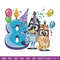 Bluey bingo 8th birthday Embroidery, Bluey birthday Embroidery, Embroidery File, cartoon design, Digital download..jpg