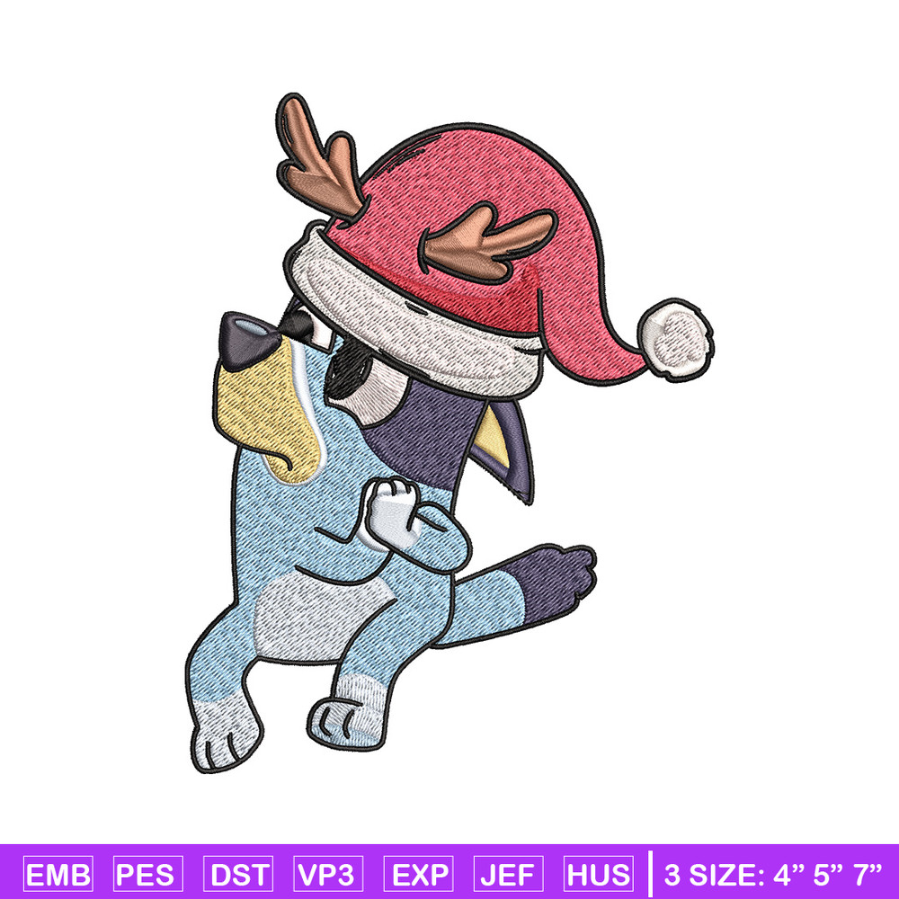 Bluey chrismas Embroidery Design, Bluey Embroidery, Embroidery File, Brand Embroidery, Logo shirt, Digital download.jpg
