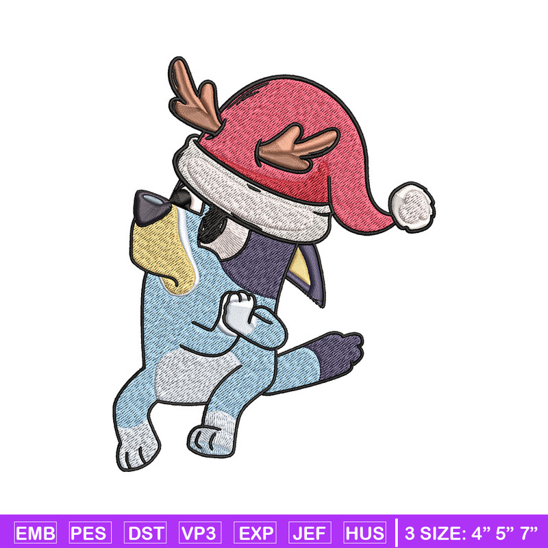 Bluey chrismas Embroidery Design, Bluey Embroidery, Embroidery File, Brand Embroidery, Logo shirt, Digital download.jpg