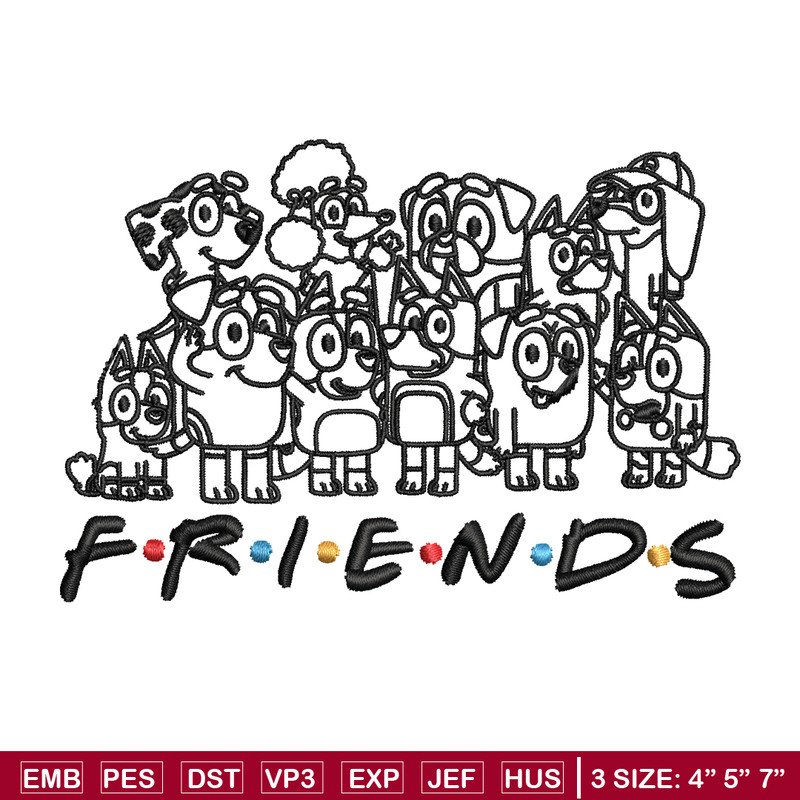 Bluey family Coloring Pages Embroidery, Bluey Embroidery, Embroidery File, cartoon design, logo shirt, Digital download..jpg