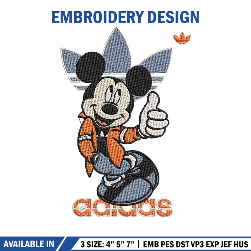 Mickey adidas Embroidery Design, Adidas Embroidery, Brand Embroidery, Embroidery File, Logo shirt, Digital download.jpg