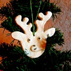 Ceramic Deer Ornament. Cristmas tree decor