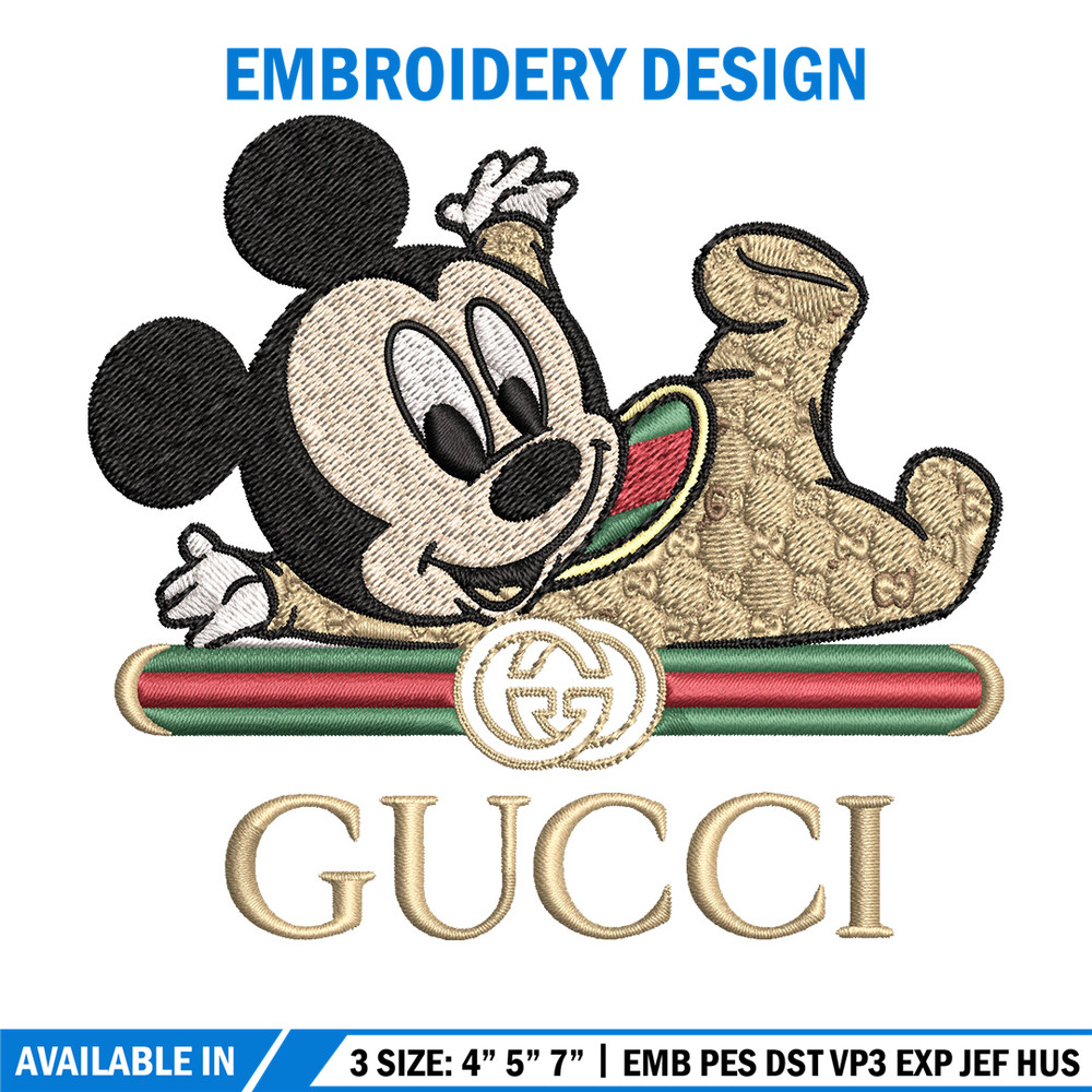 Mickey baby gucci Embroidery Design,Gucci Embroidery, Embroidery File, Logo shirt, Sport Embroidery, Digital download.jpg