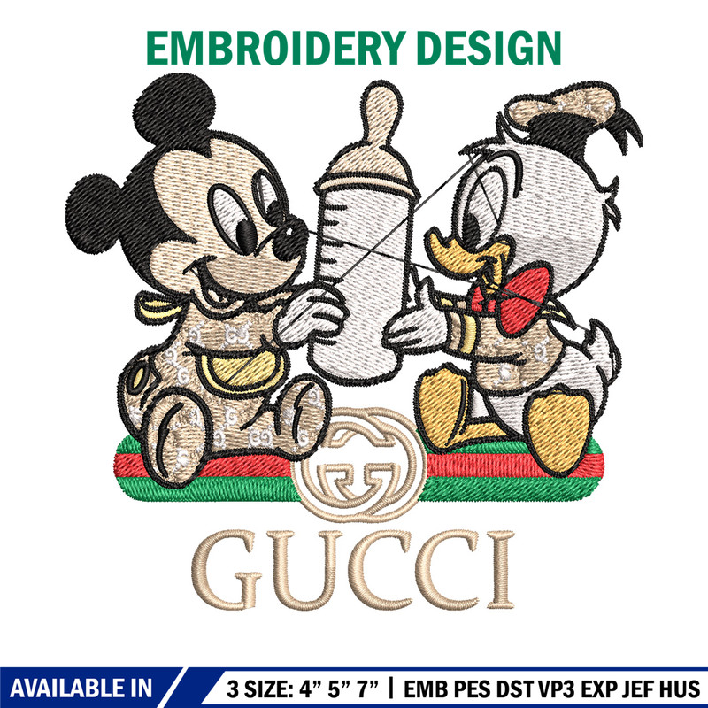 Mickey duck baby Embroidery Design, Gucci Embroidery, Embroidery File, Logo shirt, Sport Embroidery, Digital download..jpg