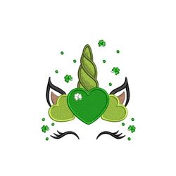 unicorn embroidery design, st patrick's day unicorn embroidery file, 4 sizes, instant download