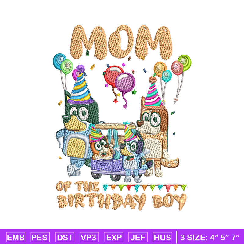 Bluey family Embroidery, Brother of the birthday girl Embroidery, cartoon design, Embroidery File, Digital download..jpg