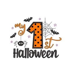 My First Halloween Applique Embroidery Design, 4 sizes, Instant Download