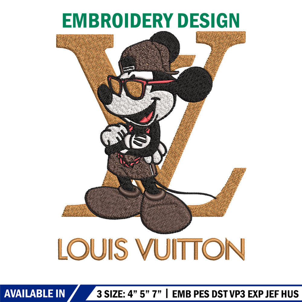 Mickey louis vuitton Embroidery Design, Lv Embroidery, Brand Embroidery, Logo shirt, Embroidery File, Digital download.jpg