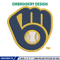 Milwaukee Brewers logo Embroidery, MLB Embroidery, Sport embroidery, Logo Embroidery, MLB Embroidery design.jpg