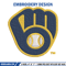 Milwaukee Brewers logo Embroidery, MLB Embroidery, Sport embroidery, Logo Embroidery, MLB Embroidery design.jpg
