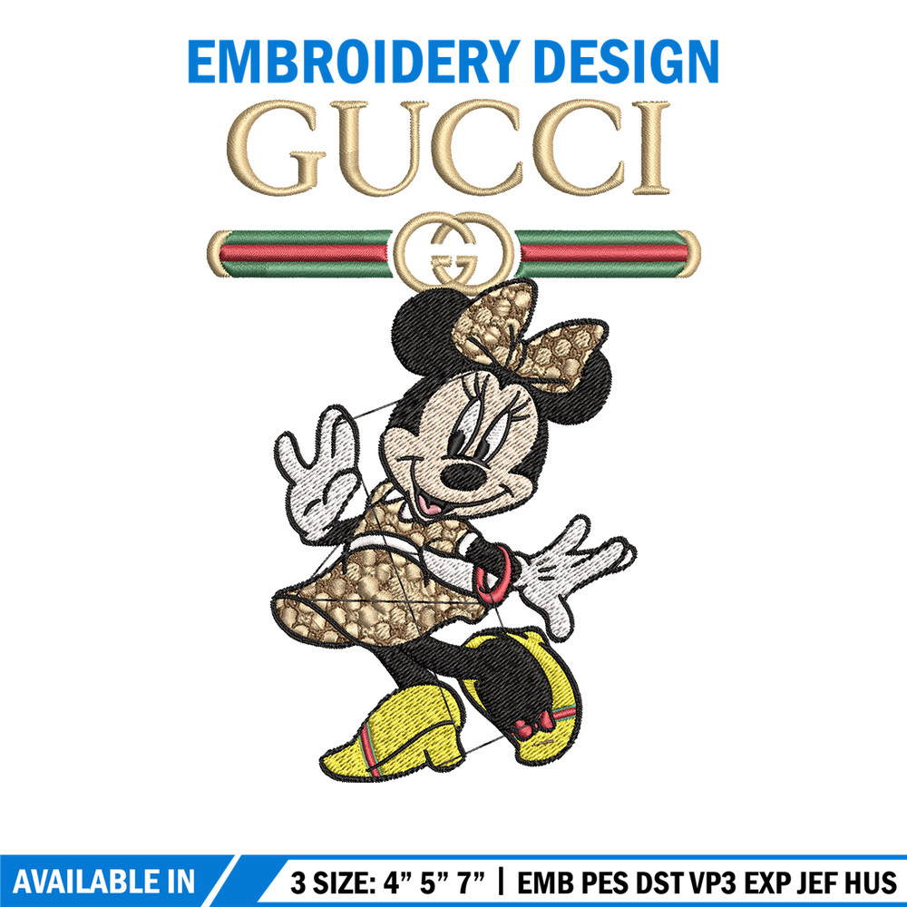 Minnie Embroidery Design, Gucci Embroidery, Brand Embroidery, Logo shirt, Embroidery File, Digital download.jpg