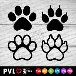paw svg, paw print svg, dog paw svg, cat paw clipart, paw with claws, paws svg dxf eps png, tiger, lion print, silhouett