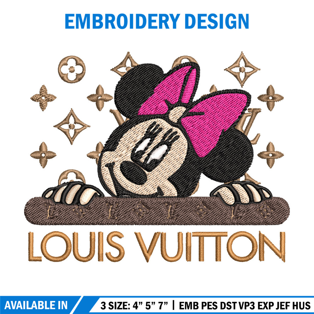 Minnie head lv Embroidery Design, Lv Embroidery, Embroidery File, Brand Embroidery, Logo shirt, Digital download.jpg