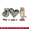 Bluey Peace Love bandit Embroidery design, Bluey cartoon Embroidery, cartoon design, Embroidery File, Instant download.jpg