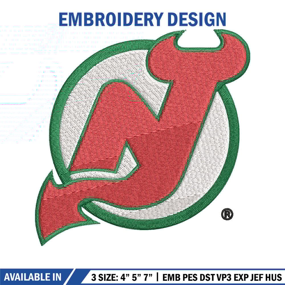 New Jersey Devils logo Embroidery, NHL Embroidery, Sport embroidery, Logo Embroidery, NHL Embroidery design..jpg