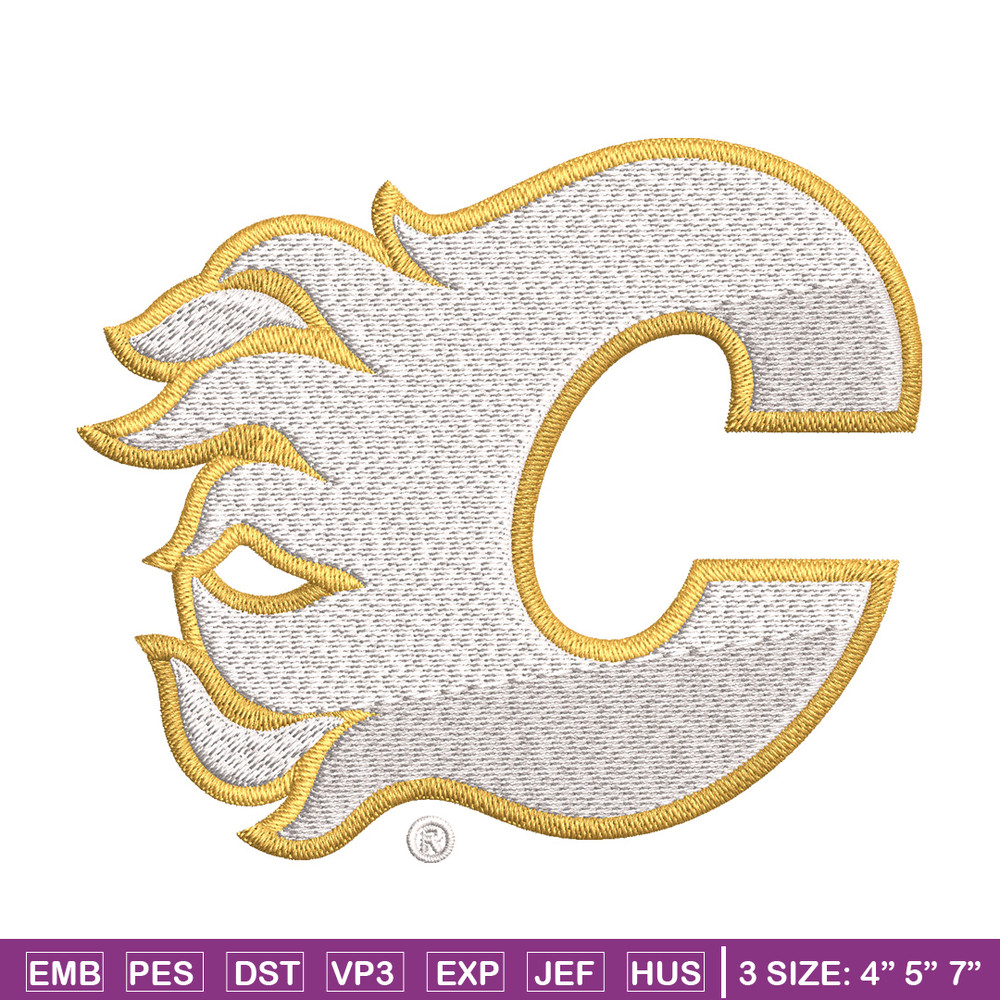 Calgary Flames Embroidery Design, Logo Embroidery, NHL Embroidery, Embroidery File, Logo shirt, Digital download.jpg