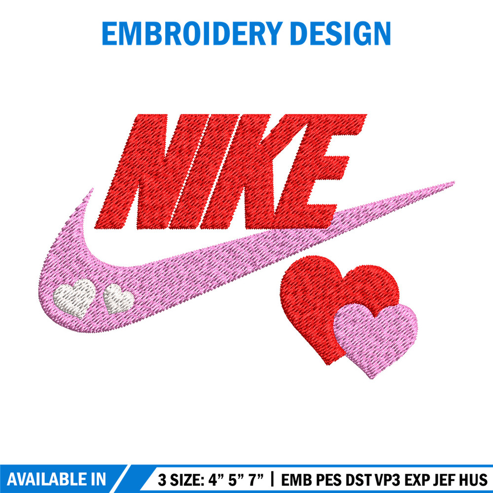 Nike pink love Embroidery Design, Brand Embroidery, Nike Embroidery, Embroidery File, Logo shirt, Digital download.jpg