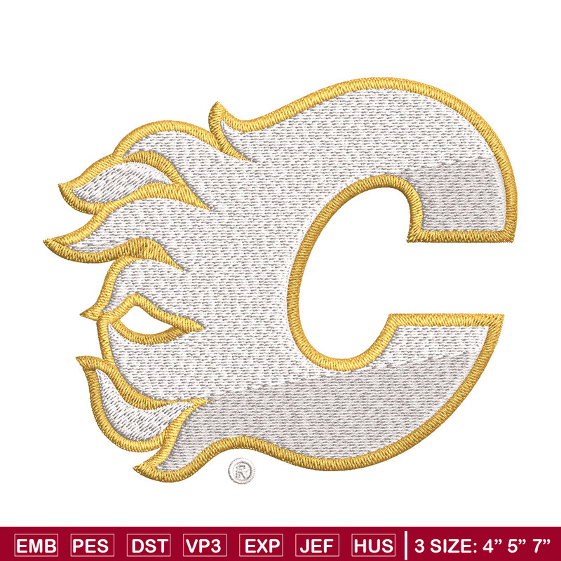 Calgary Flames Embroidery Design, Logo Embroidery, NHL Embroidery, Embroidery File, Logo shirt, Digital download.jpg