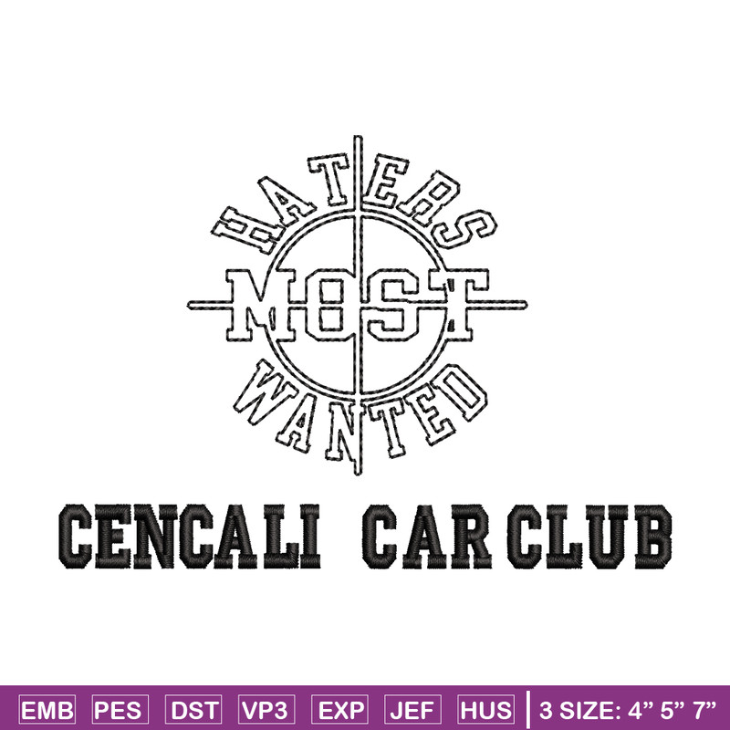 Cencali car club embroidery design, Cencali car club embroidery, logo design, embroidery file, Digital download..jpg