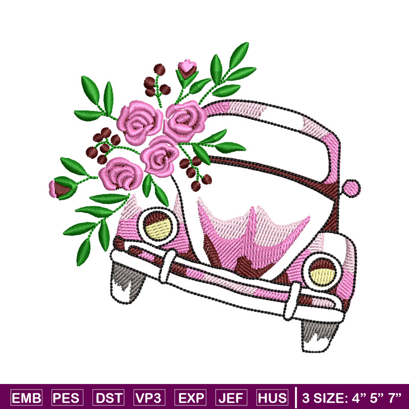 Car flower embroidery design, Car flower embroidery, logo design, embroidery file, logo shirt, Digital download..jpg