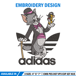 tom and jerry embroidery design, adidas embroidery, embroidery file, cartoon embroidery, logo shirt, digital download