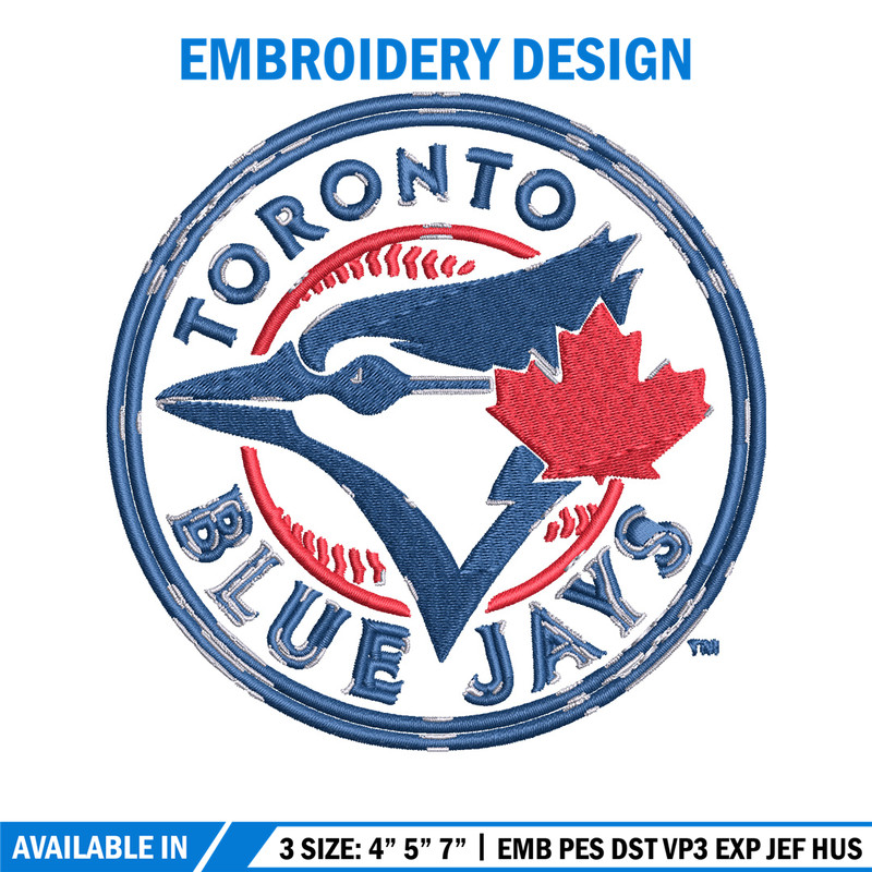 Toronto Blue Jays logo Embroidery, MLB Embroidery, Sport embroidery, Logo Embroidery, MLB Embroidery design..jpg